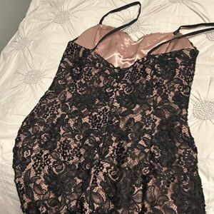 Elegant Black Lace Slip Dress